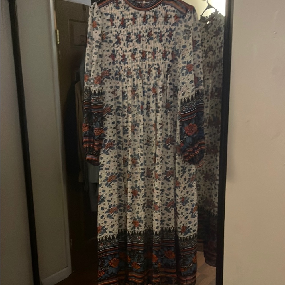 Ulla Johnson Elegant Floral Long Sleeve Maxi Dress